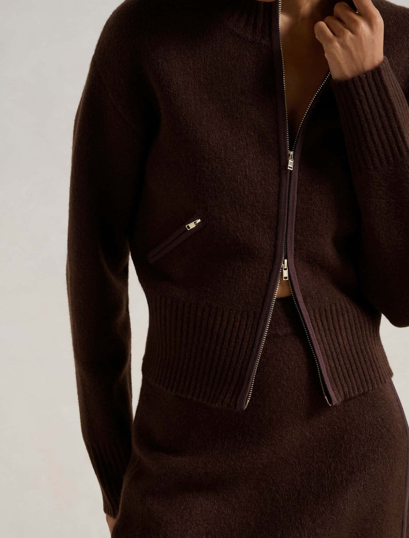 Mariella Petite Knitted Bomber Jacket Forever New