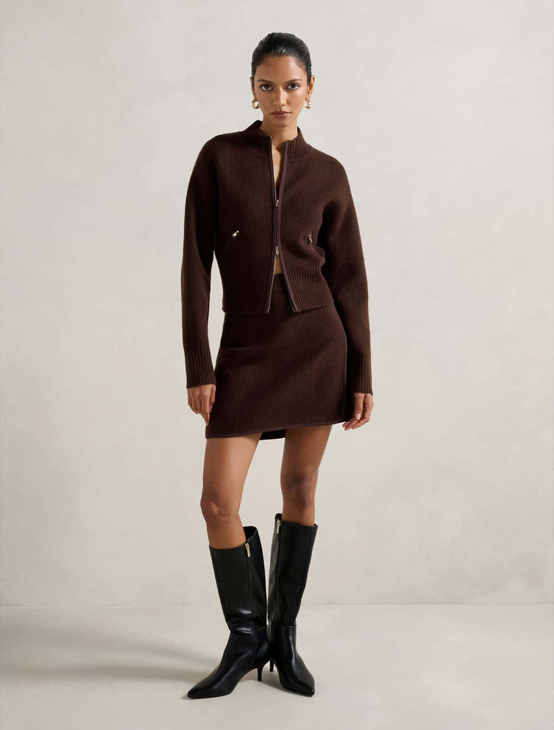 Mariella Petite Knitted Bomber Jacket Forever New