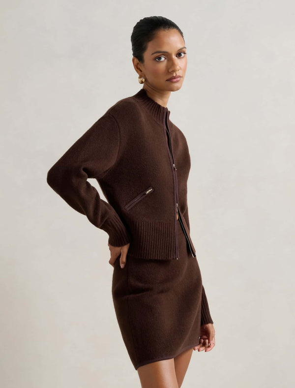 Mariella Petite Knitted Bomber Jacket Forever New