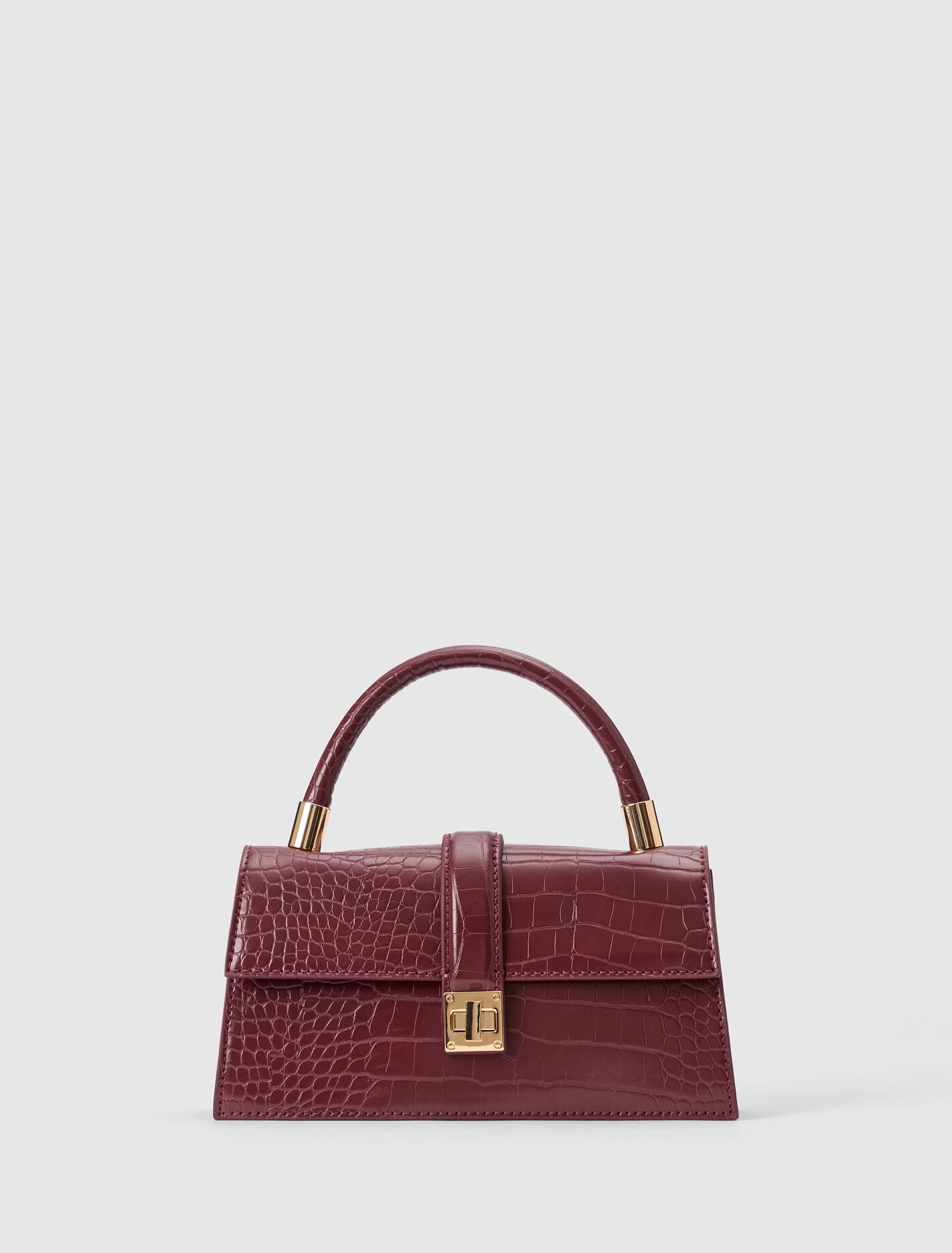 Violet Lock Detail Top Handle Bag Vintage | Forever New