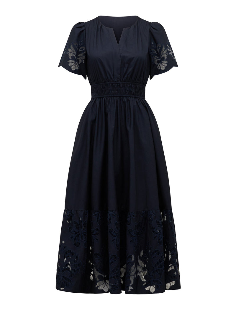 Eleanor Petite Cutwork Midi Dress Forever New