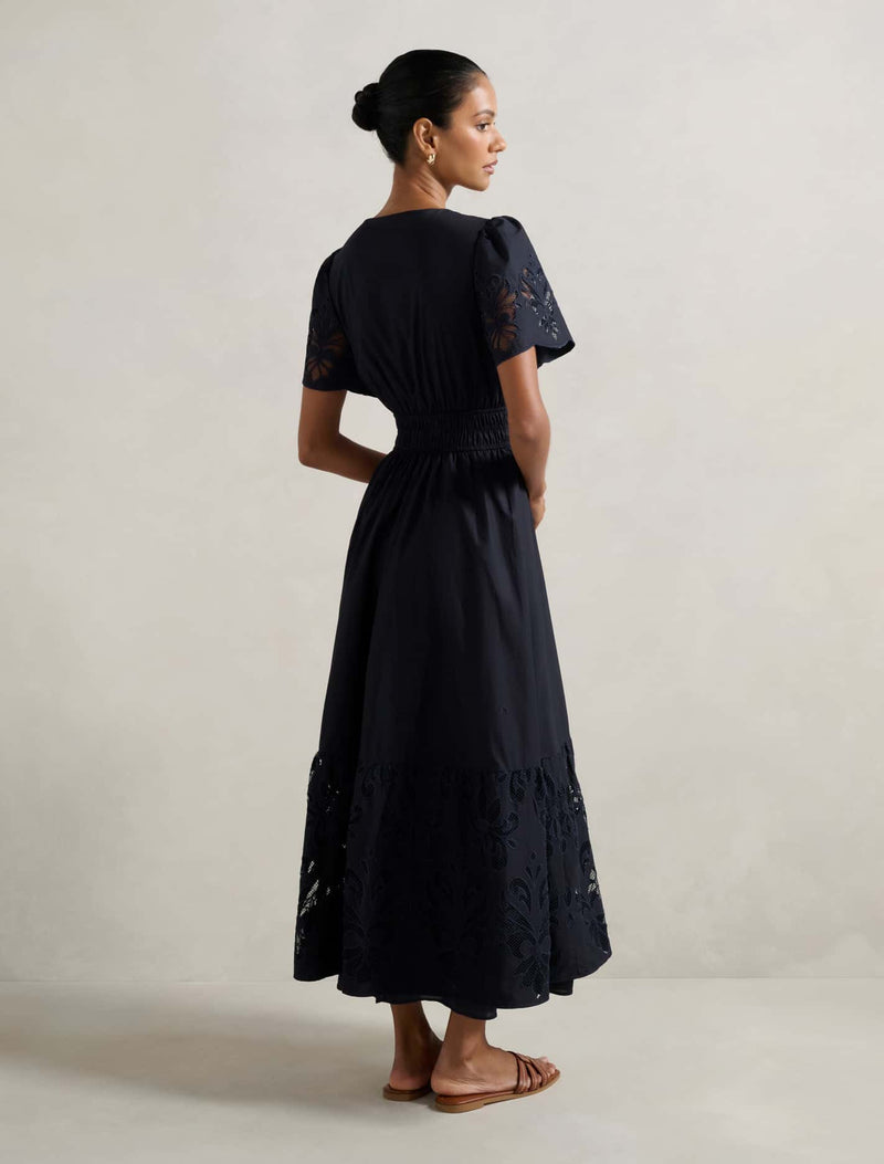 Eleanor Petite Cutwork Midi Dress Forever New