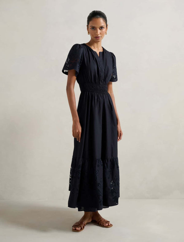 Eleanor Petite Cutwork Midi Dress Forever New