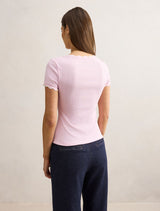 Rebecca Scallop Trim T-shirt Forever New