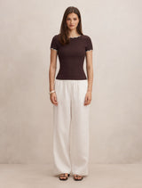 Rebecca Scallop Trim T-shirt Forever New