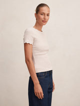 Rebecca Scallop Trim T-Shirt Forever New
