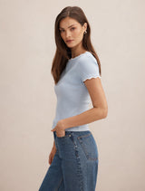 Rebecca Scallop Trim T-Shirt Forever New