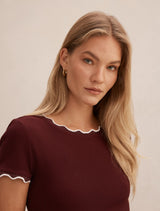 Rebecca Scallop Trim T-Shirt Forever New