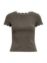 Rebecca Scallop Trim T-Shirt Forever New