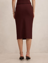 Lacey Crepe Split Midi Skirt Forever New