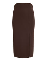 Lacey Crepe Split Midi Skirt Forever New