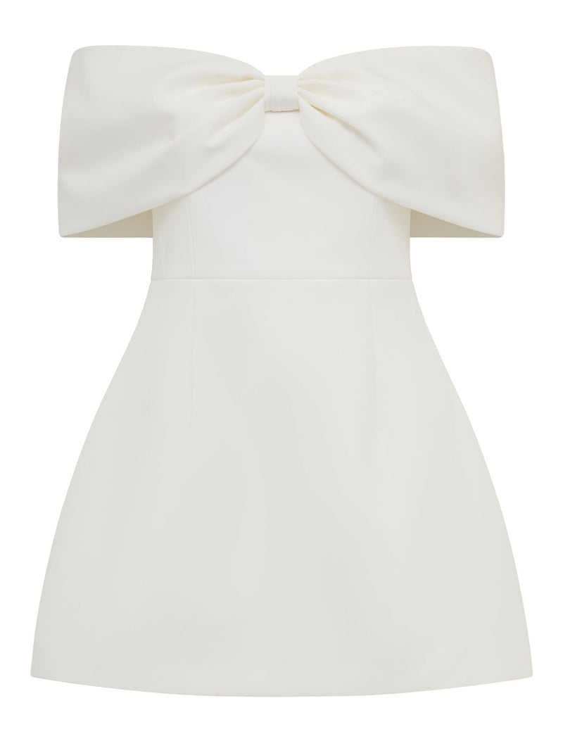 forever new oversized bow mini smock dress in white FOREVER NEW Simone Bow Mini Dress