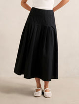 Sasha Pleated Maxi Skirt Black Forever New