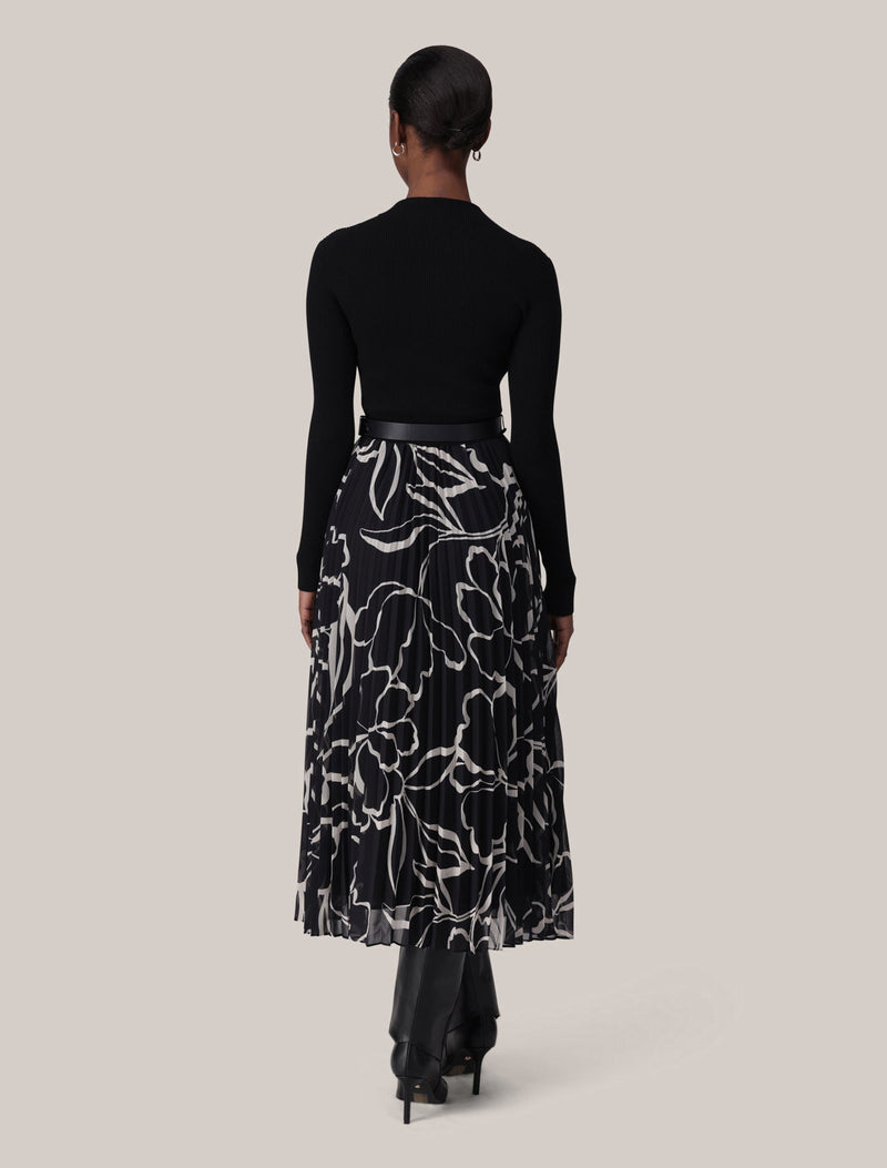Ayla Print Pleated Midi Dress Forever New