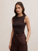 Frankie Boat Neck Tank Top Forever New