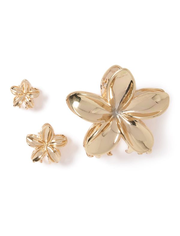 Mia Metal Flower Clamp Clips Pack 0 Gold Forever New