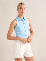 Tilly Button Detail Halter Top