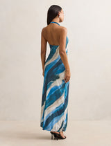 Josette Halter Mesh Maxi Dress