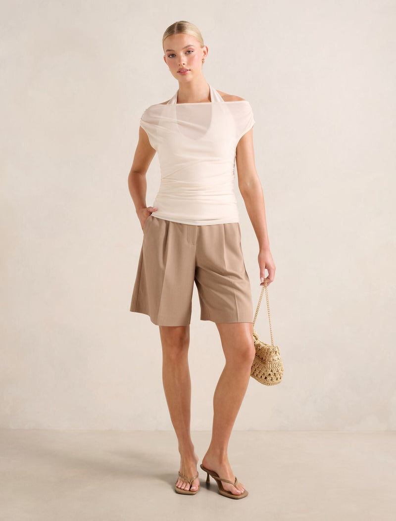 Aria Tipped Mesh Halter Top Forever New