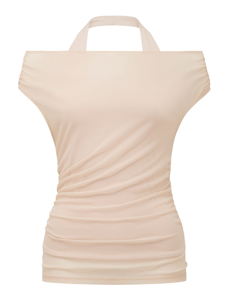 Aria Tipped Mesh Halter Top Forever New