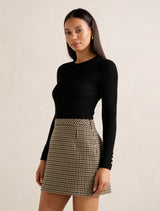 Aisha 2 In 1 Knit Mini Dress Black Forever New