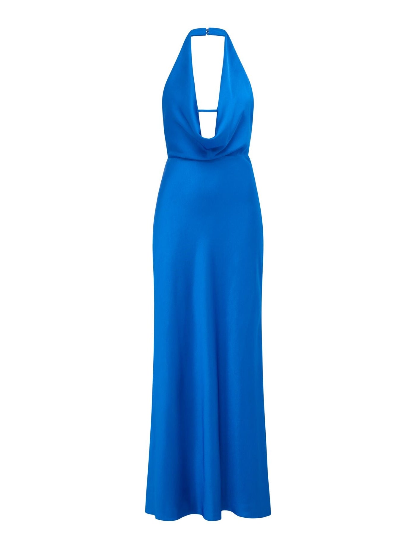 chinese dress ladies Becca Cowl Halter Satin Dress Vivid Azure