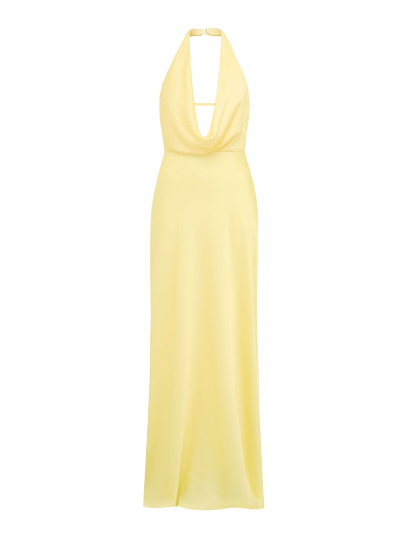 Becca Cowl Halter Satin Dress Forever New