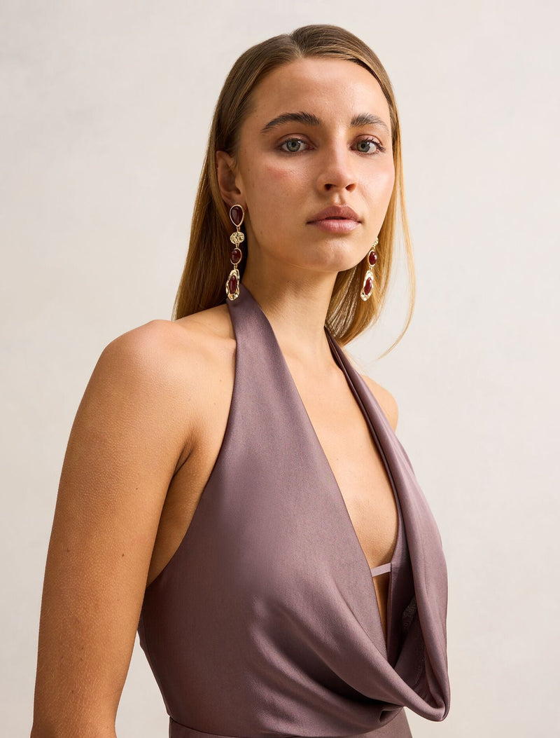 green halter neck dress wedding guest Halter Emerald Green Wedding Guest Dresses Ruched Mermaid Formal Dress US14 / Same as Picture main image 0