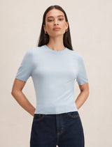 Maisie Short Sleeve T-Shirt Soft Blue Forever New