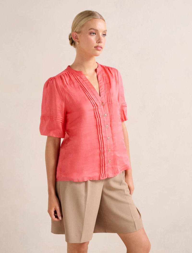 Mariella Pintuck Blouse Forever New