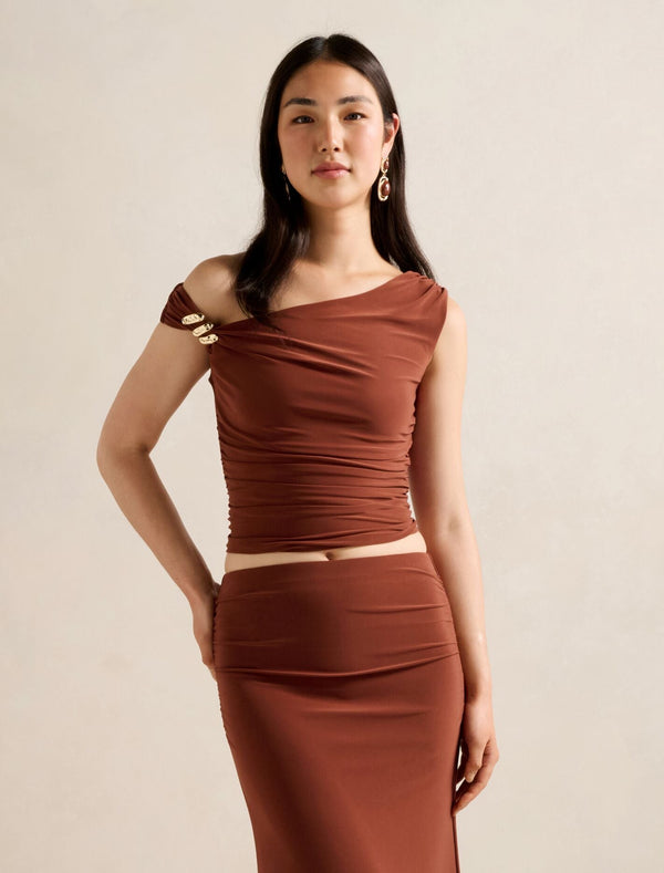 Romee Tipped Hardware Top Paprika Co-Ord Forever New