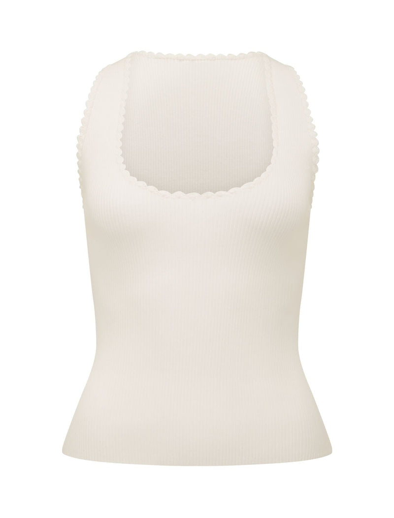 Bree Crochet Detail Knit Tank Top Forever New