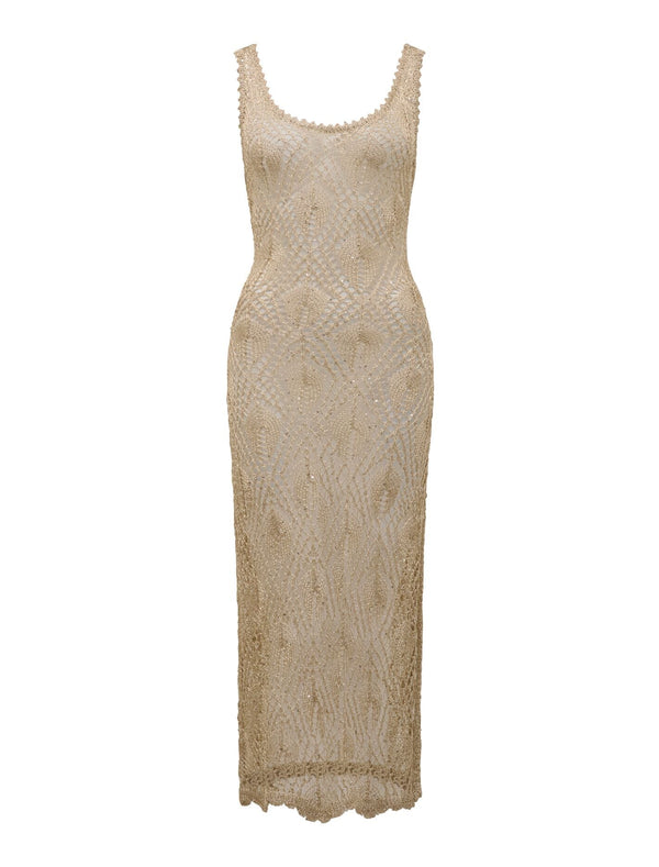 Sienna Sequin Crochet Cover Up Gold Forever New
