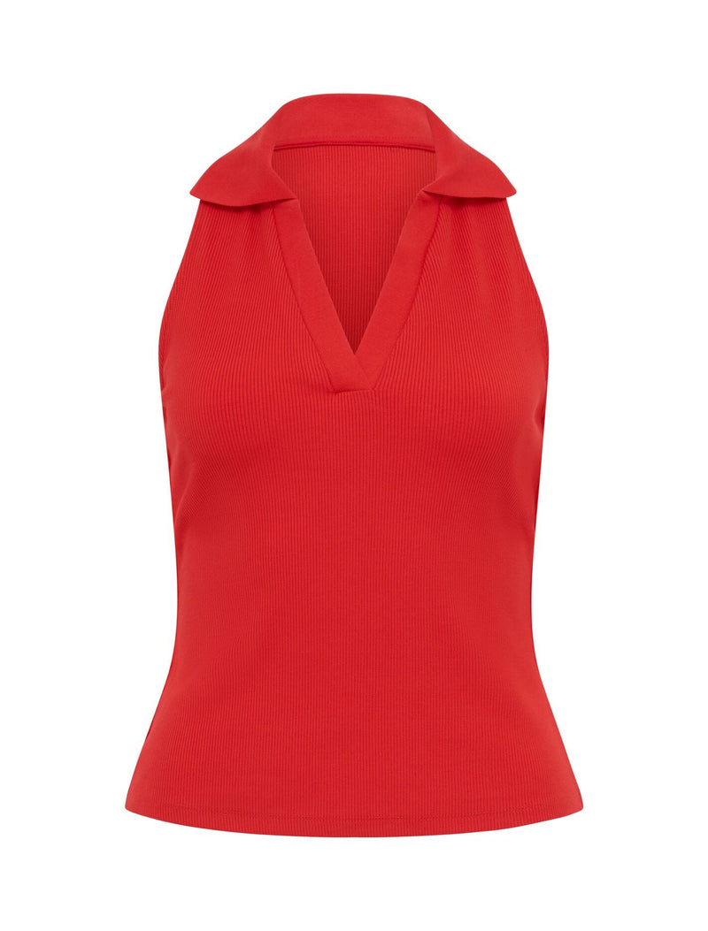 Clover Collared Halter Top Forever New