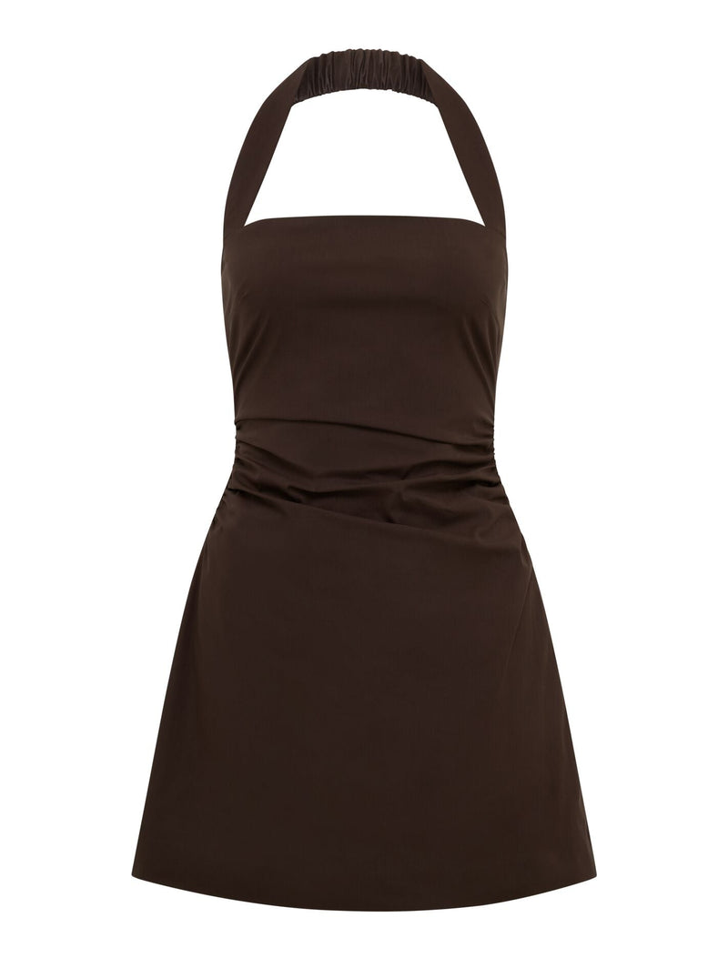 Imogen Stretch Cotton Halter Mini Dress Forever New