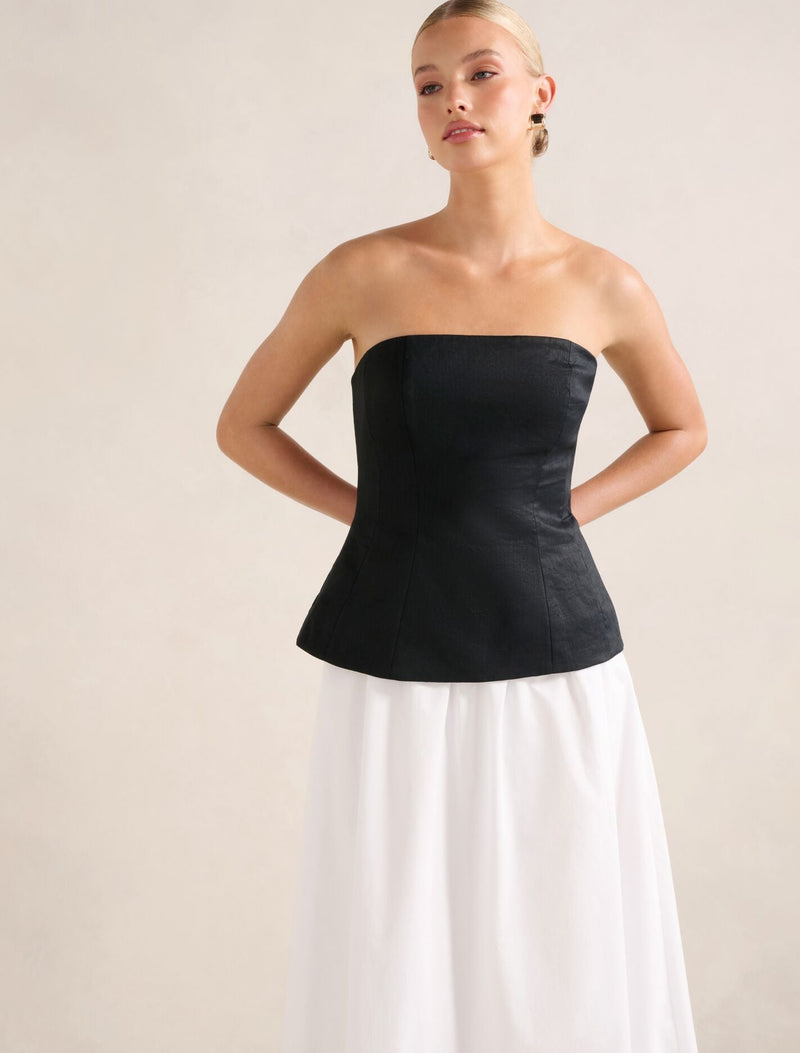 helena strapless midi dress Helena Strapless Midi Dress - White - XL