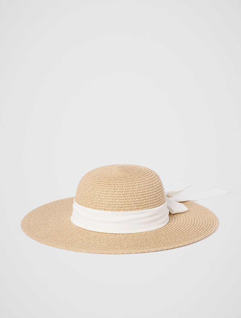 Fia Floppy Chiffon Detail Hat 0 Natural White Forever New