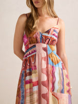 Gina Gathered Waist Midi Dress Forever New