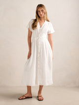 Jemma Shirt Midi Dress Porcelain Forever New