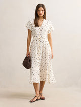 Jemma Shirt Midi Dress Cream Edmond Spot Forever New