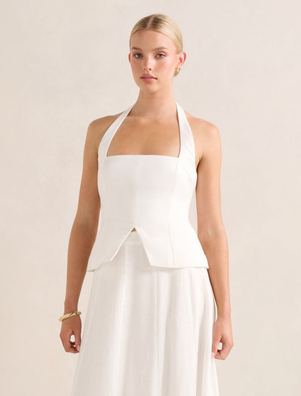 Braylee Halter Top Porcelain Forever New