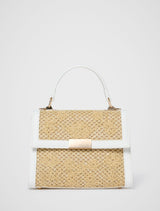 Fiora Floral Crochet Top Handle Bag 0 Natural White Forever New