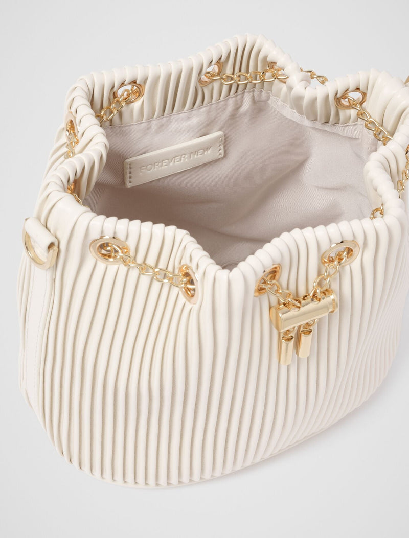 Dahlia Drawstring Pleat Bucket Bag Forever New