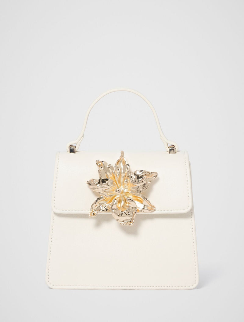 Maria Metal Flower Small Bag 0 Ivory Forever New