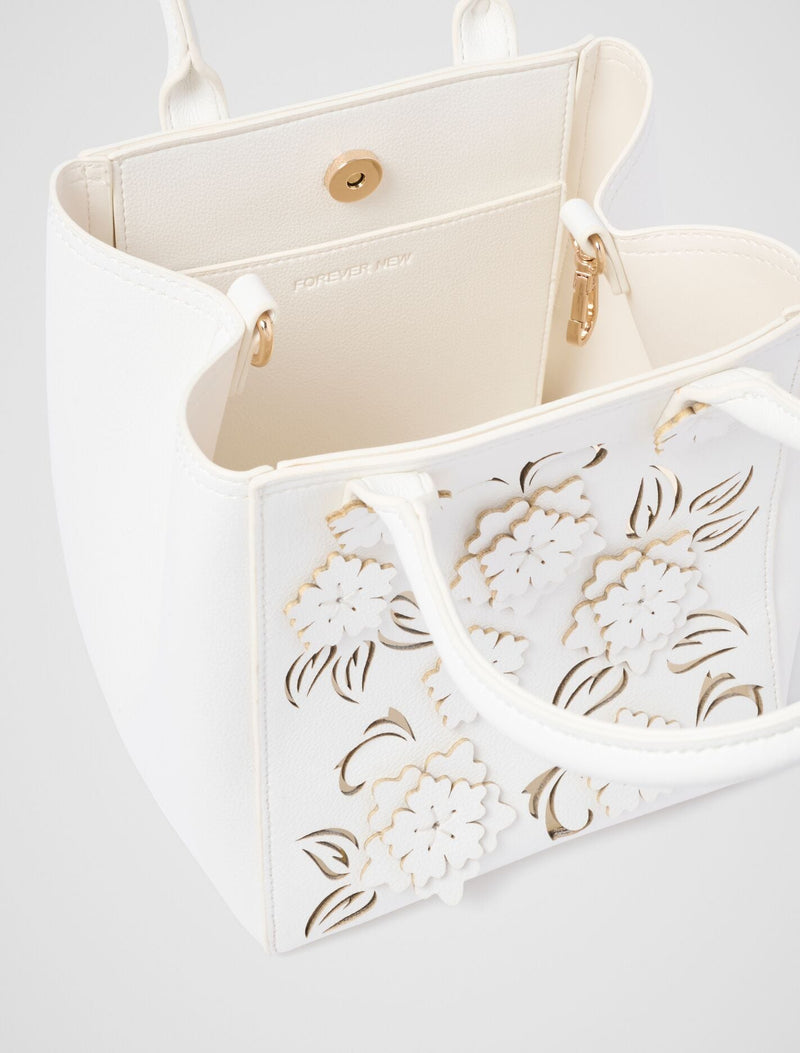 Clementine Cutout Floral Tote Bag Forever New