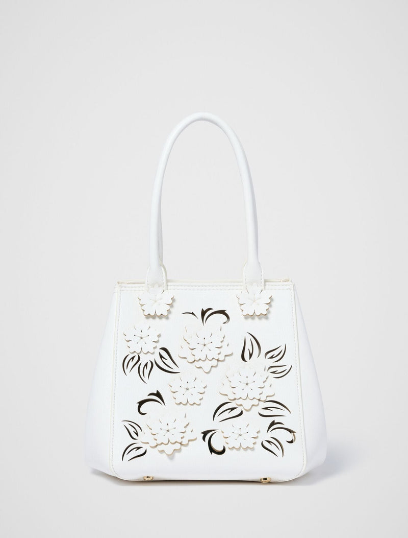 Clementine Cutout Floral Tote Bag 0 White Forever New