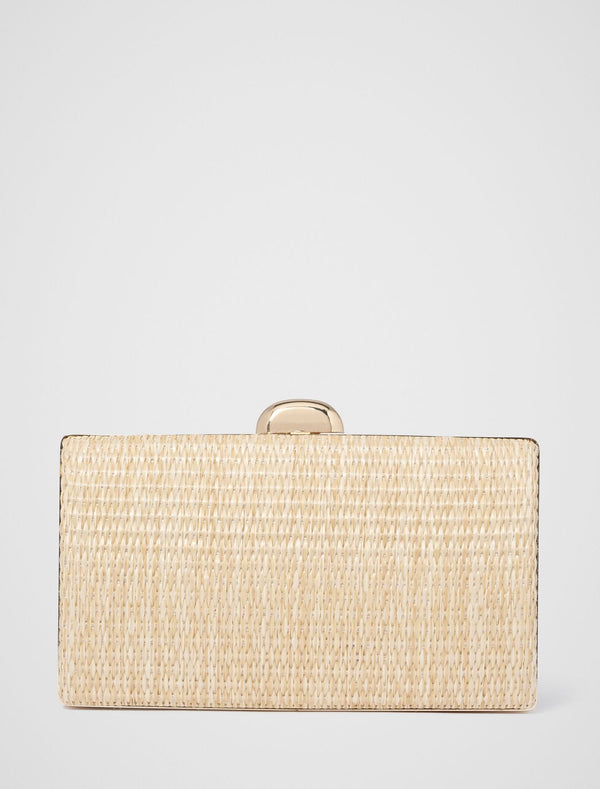 Helena Weave Hardcase Clutch 0 Natural Forever New