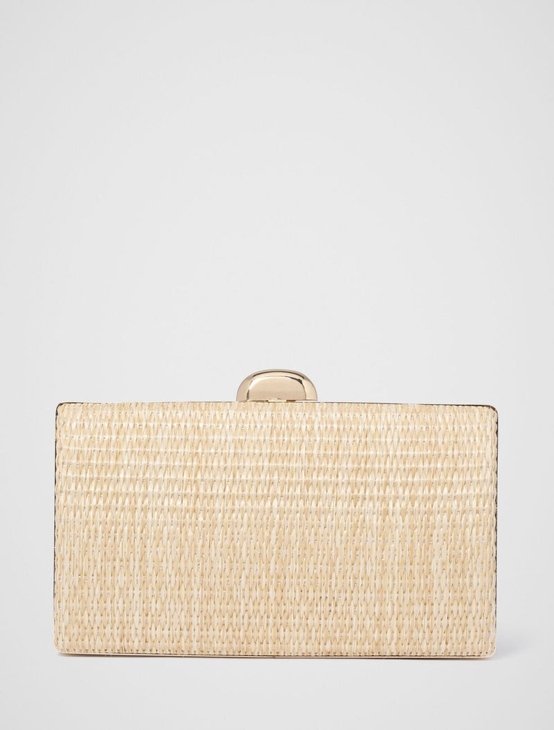 Helena Weave Hardcase Clutch 0 Natural Forever New