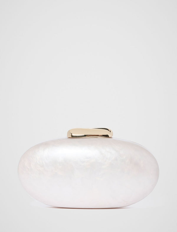 Patty Oval Pearl Hardcase Clutch 0 Pearl Forever New