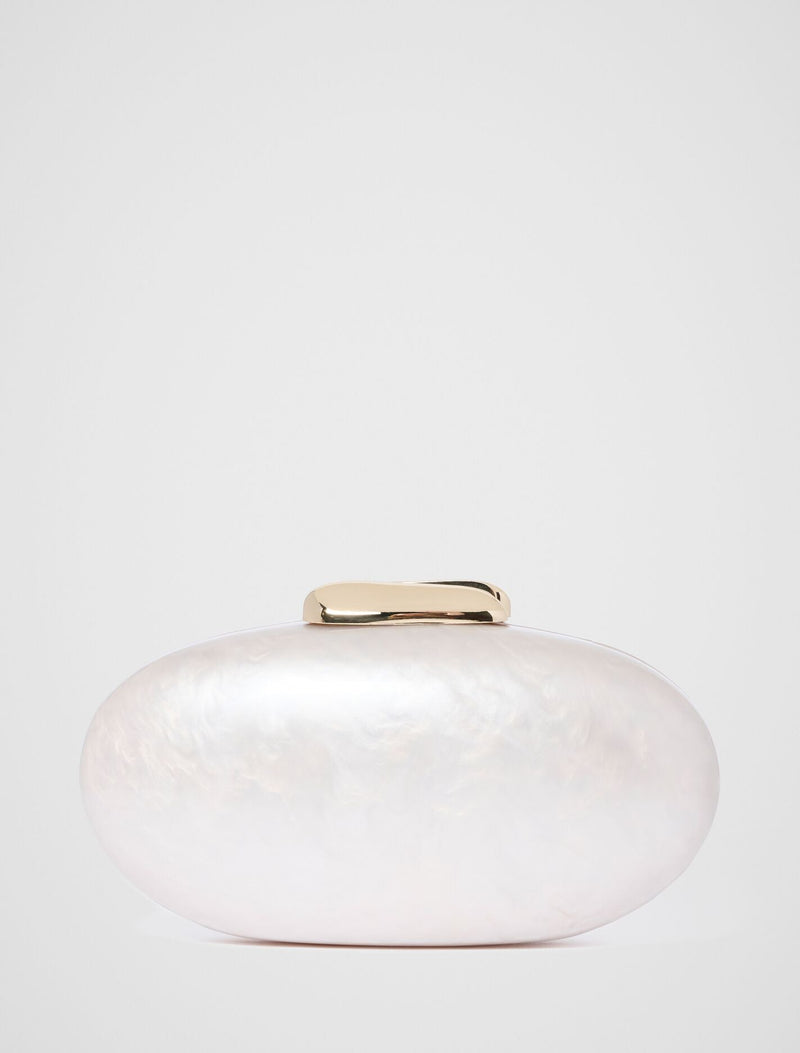 Patty Oval Pearl Hardcase Clutch 0 Pearl Forever New